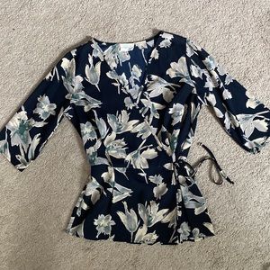 Wrap peplum blouse